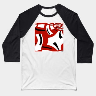 White and black on red III Baseball T-Shirt